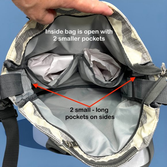 SKIP HOP Gray Chevron Diaper‎ Messenger Duo Signature Bag Tote Stroller Shoulder - Picture 7 of 11